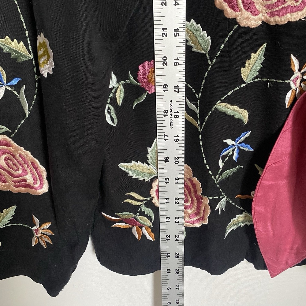 Soft Surroundings Lightweight Lined Jacket XL Floral Embroidered Boho Going Out - Picture 5 of 7